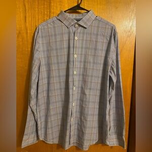 Penguin Button Down Shirt - Size 16 34/35 - Blue Plaid Pattern